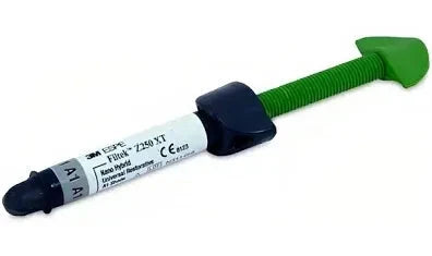 3M ESPE Z250XT Composite syringe in green and black for dental applications and restorations