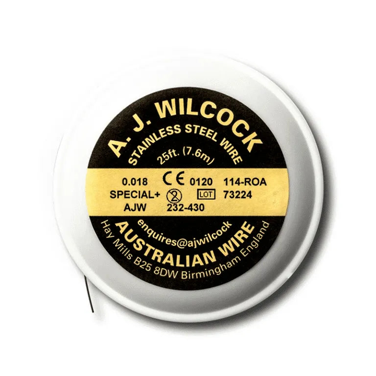 A J Wilcock stainless steel dental wire 25ft spool - Beetle Dental Uncategorized (Image 1)