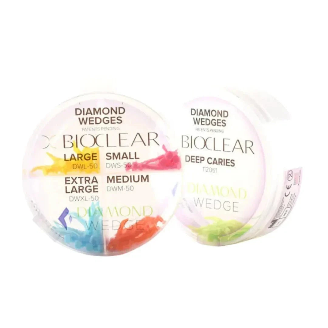 Bioclear Diamond Wedges in assorted sizes for dental procedures, ideal to buy Bioclear Diamond Wedges online.