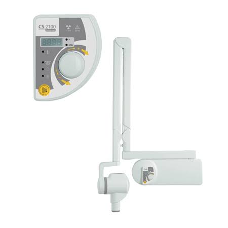 Carestream CS2100 intraoral X-ray sensor with user-friendly control panel and arm for dental imaging