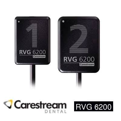 Carestream CS6200 RVG sensor for dental imaging with two sensors labeled 1 and 2 for precise diagnostics