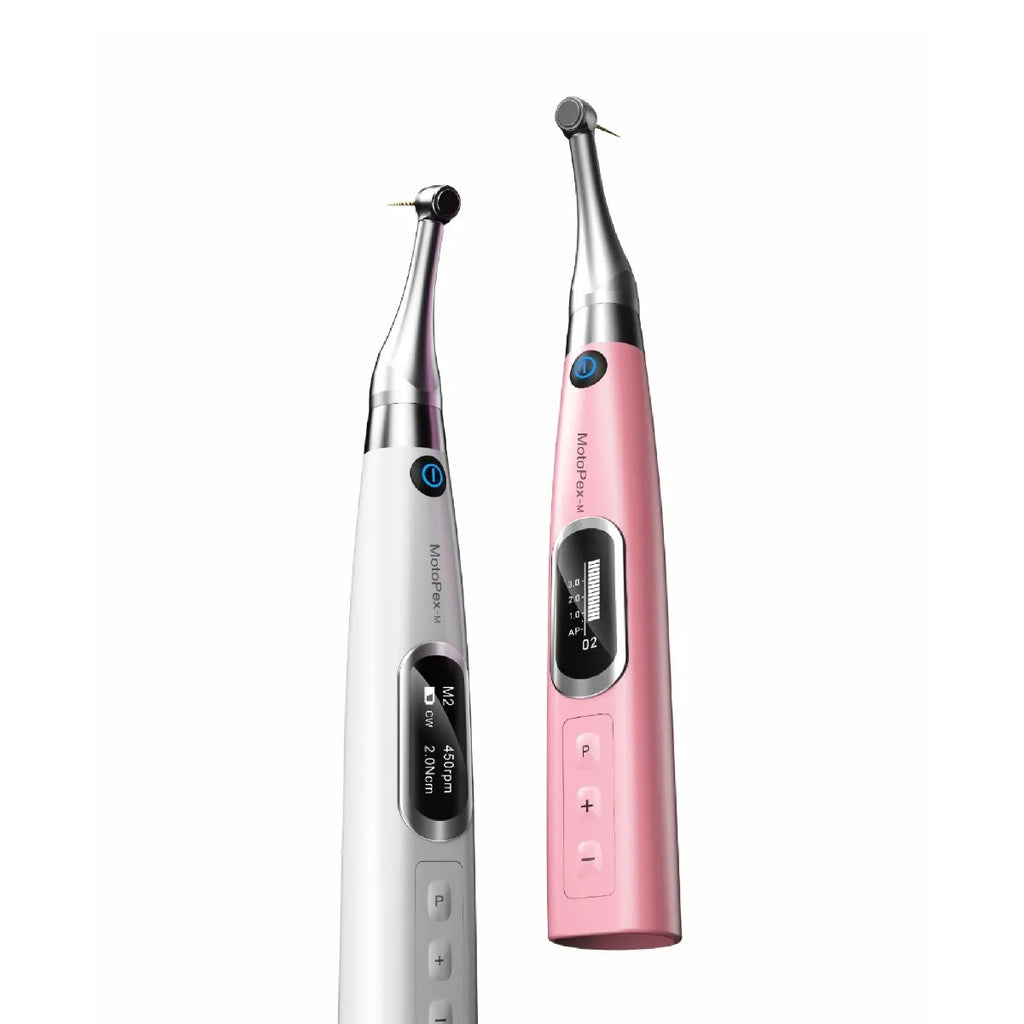 Woodpecker Motopex-M Endo Motor white and pink endo motors with contra angle head and digital display