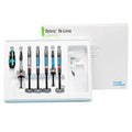 Tetric N Ceram composite kit featuring multiple syringes for dental applications and a comprehensive tool set