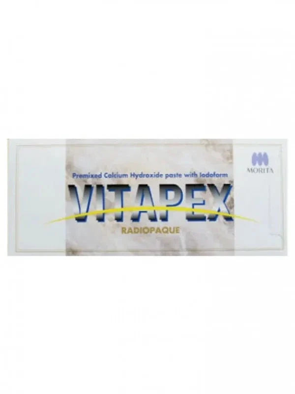 J.morita Vitapex dental paste packaging showing premixed calcium hydroxide with iodoform