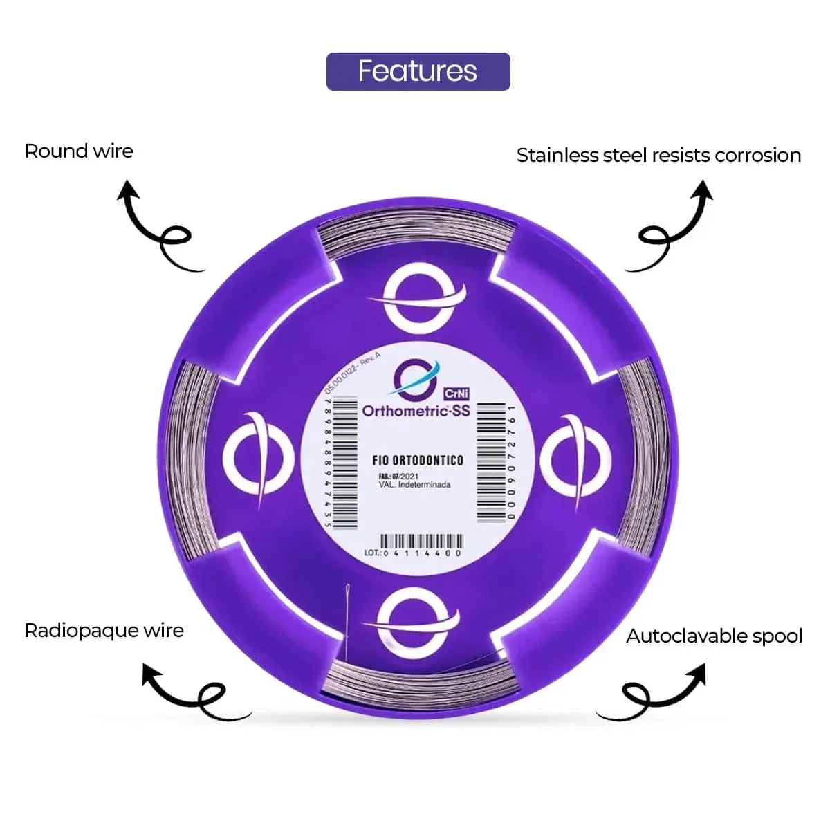 Beetle Dental orthodontic stainless steel wire roll with features like corrosion resistance and autoclave safety