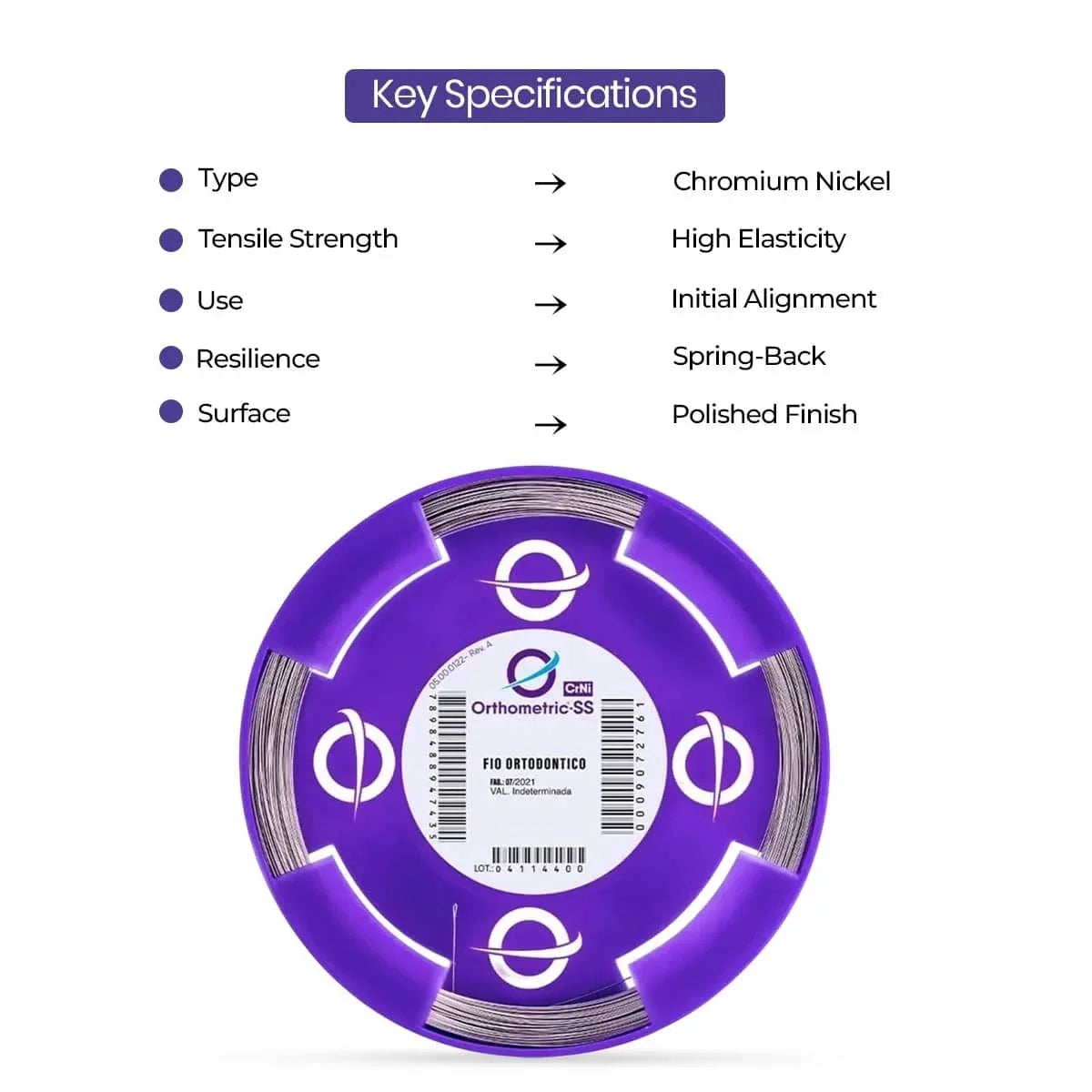 Beetle Dental Orthodontic Stainless Steel Wire Roll with High Elasticity and Polished Finish for Initial Alignment