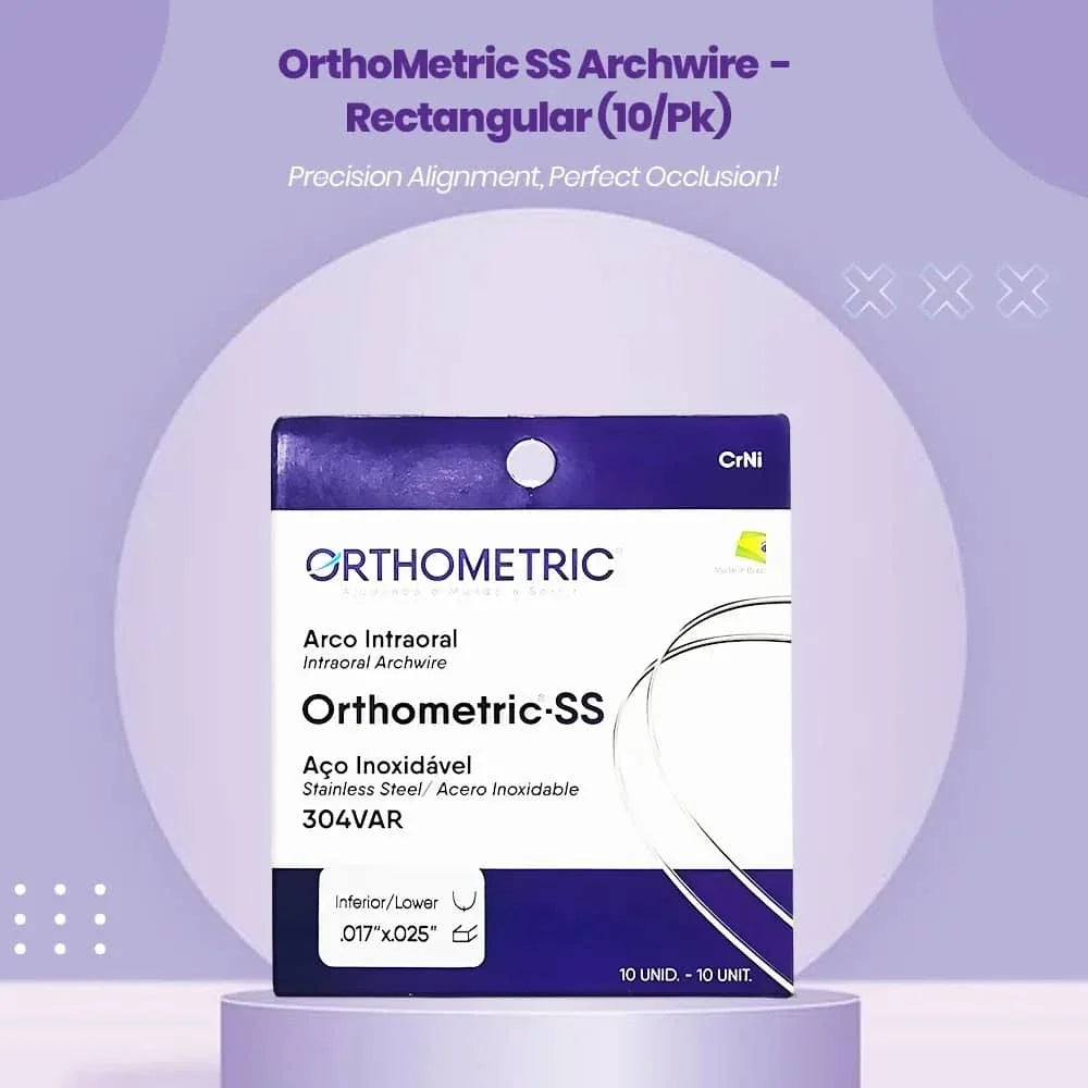 Beetle Dental Orthometric SS Archwires in Regular size for precise alignment and occlusion, pack of 10