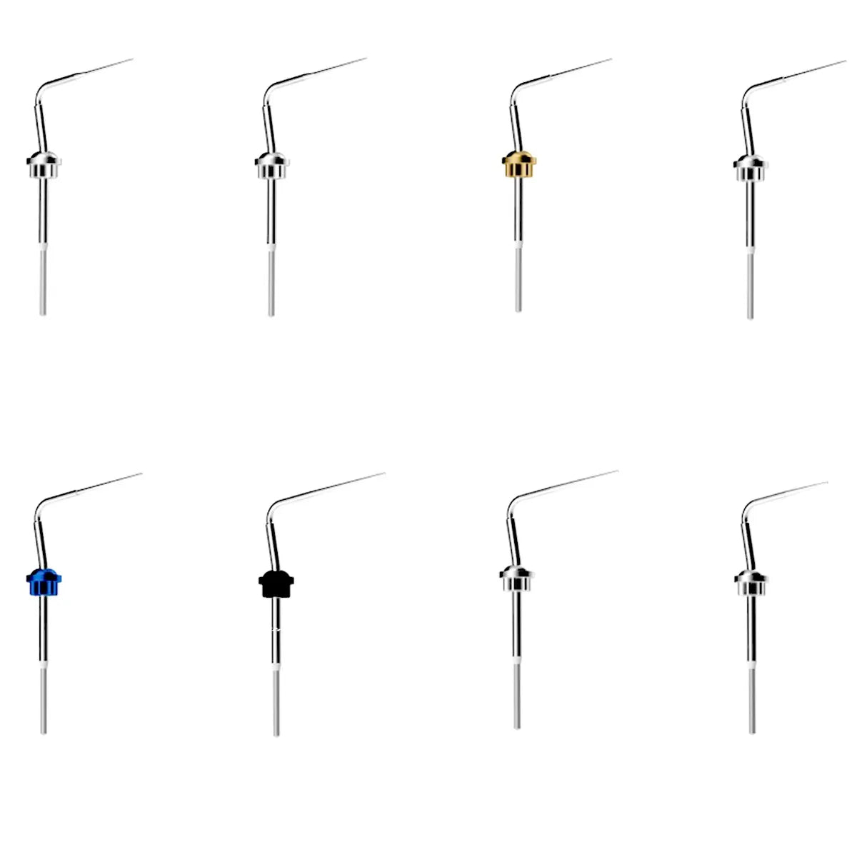 Woodpecker Fi-P obturation pen tips set of eight dental obturation tips with colored identification collars