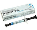 SHOFU BEAUTIFIL Bulk Flowable Composite in a 2.4g syringe with packaging for dental purposes