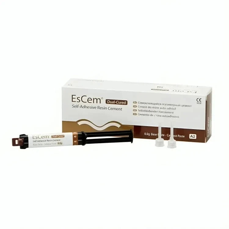 Spident EsCem dental cement dual-cured self-adhesive resin cement with syringe and mixing tips