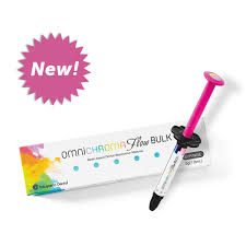 Tokuyama Omnichroma Bulk Flow composite in syringe packaging for dental applications