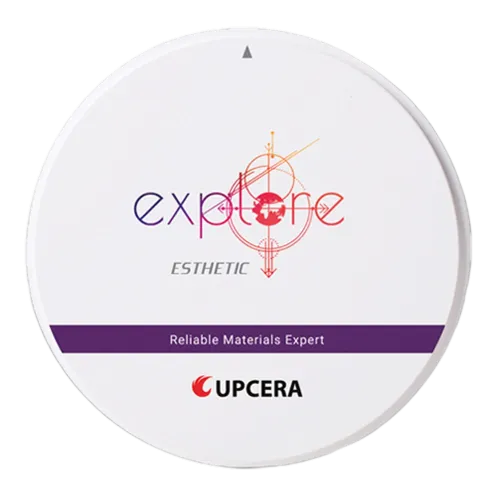 Upcera dental zirconia blanks in a round container for dental restoration applications