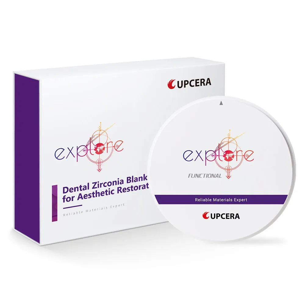 Upcera dental zirconia blanks B2 for aesthetic restorations in a package with clear labeling