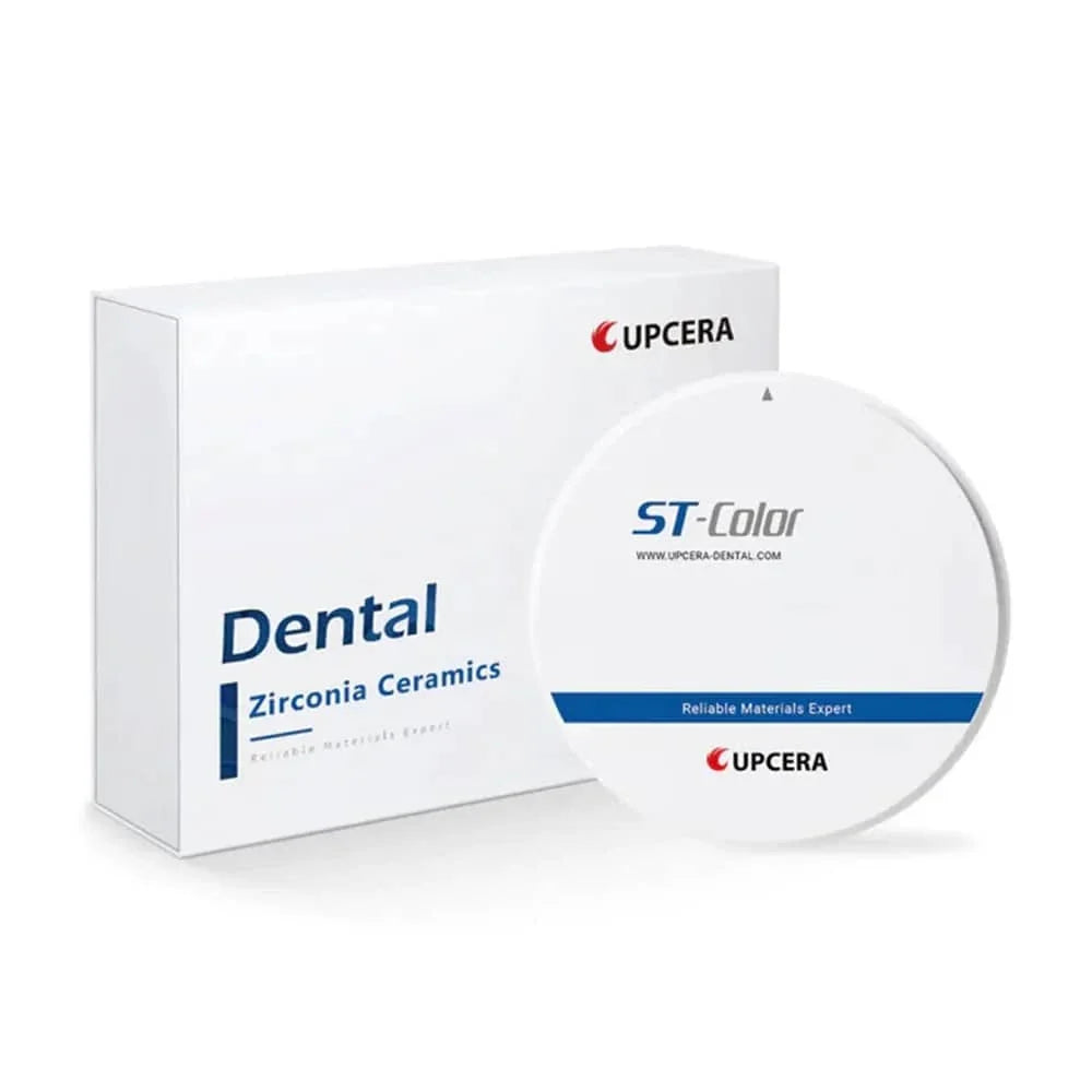 Upcera ST pre-shaded zirconia blanks in packaging for dental ceramics applications