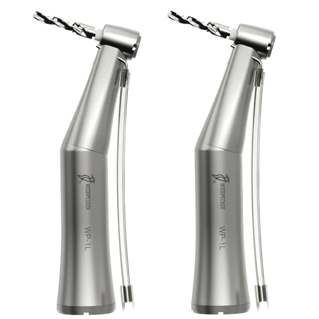 Woodpecker LED implant handpiece two stainless steel implant handpieces with angled head drill bur and irrigation tube